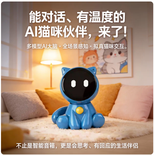 豆豆猫咪 · AI 猫型桌面机器人
